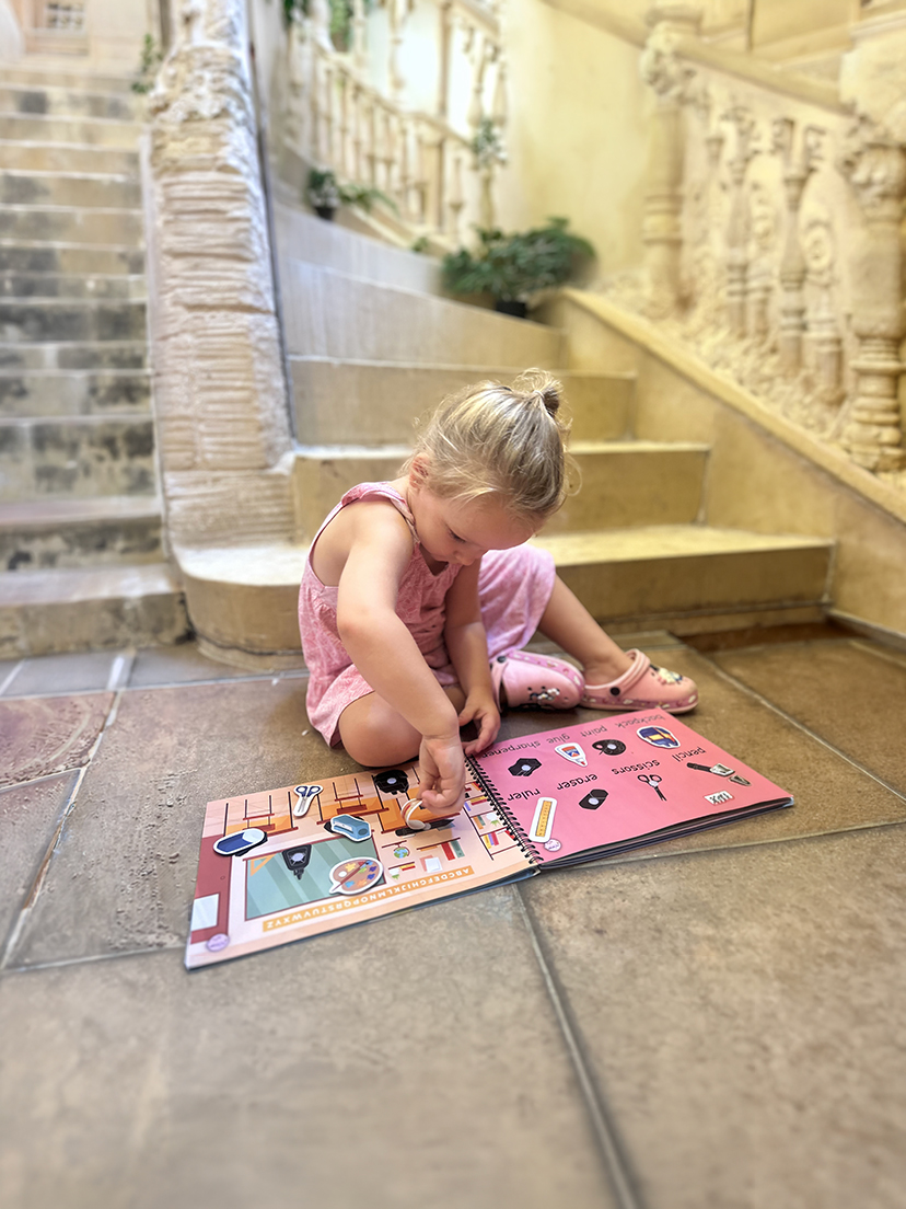 Detail photo of the book pieces and textures